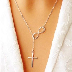 Infinity Cross Pendant Necklace 925 Plated